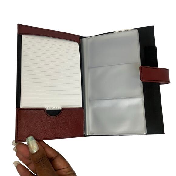 Rolodex Red Faux Leather Personal Organizer & Business Card Sleeves - Picture 4 of 7